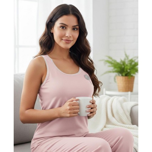 ΠΙΤΖΑΜΑ LETTRINE 020401 L (ΡΟΖ) L ( LARGE )