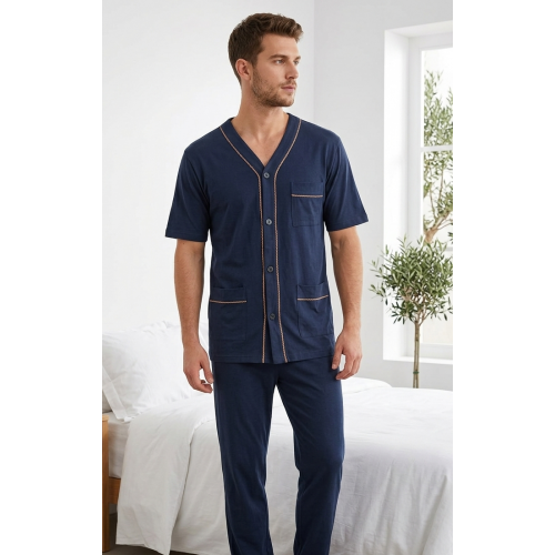 ΠΙΤΖΑΜΑ ΝΙΚΗΦΟΡΟΣ 1847ΜΠΛΕ ΣΚΟΥΡΟ L L ( LARGE )