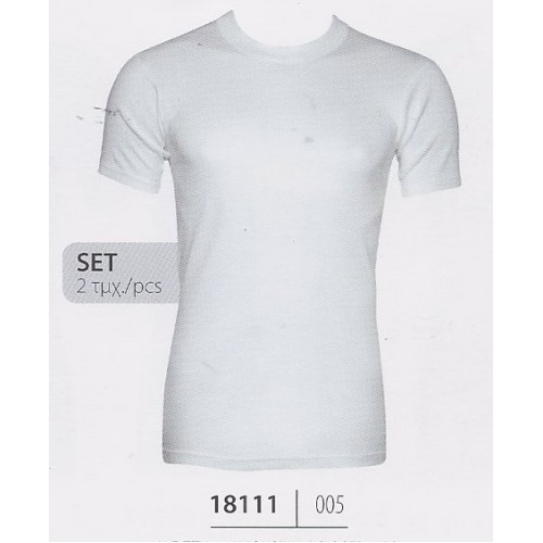 ΑΝΤΡΙΚΟ ΛΕΥΚΟ ΦΑΝΕΛΑΚΙ T-SHIRT ΔΙΠΛΗ ΣΥΣΚΕΥΑΣΙΑ MINERVA 181 [MINERVA 18112] ΦΑΝΕΛΑΚΙΑ ΑΝΔΡΙΚΑ